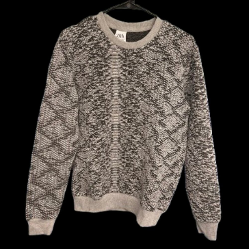 Zara Sweater Textured Gray Size Small